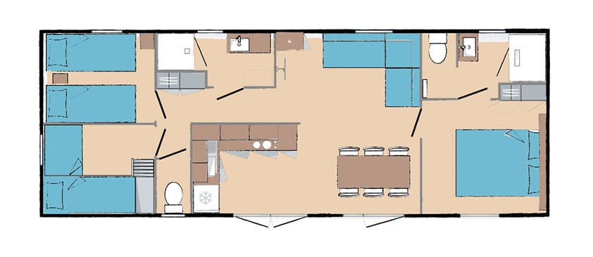 Plan du mobil home Family Cottage