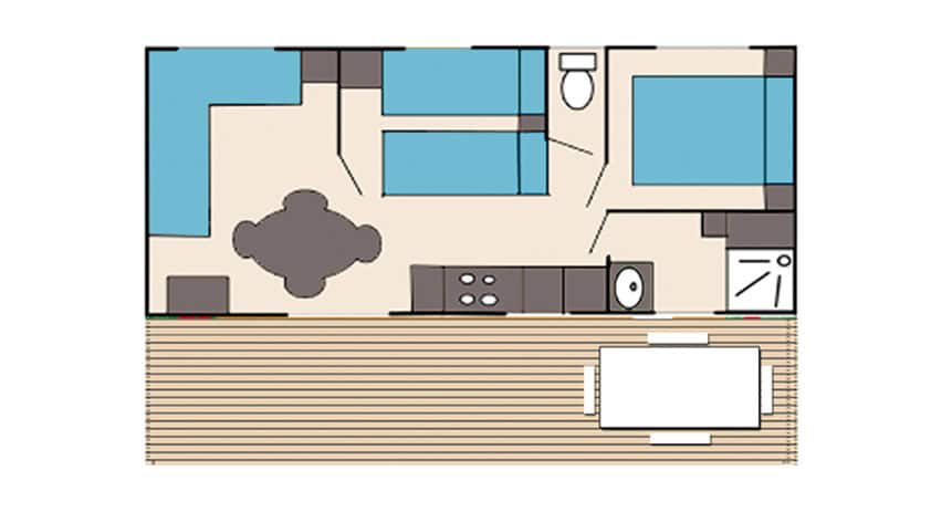 Plan du mobil home Family Cottage Junior Suite